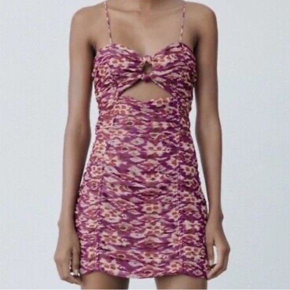 Zara Ruched Mini Dress - Picture 1 of 11